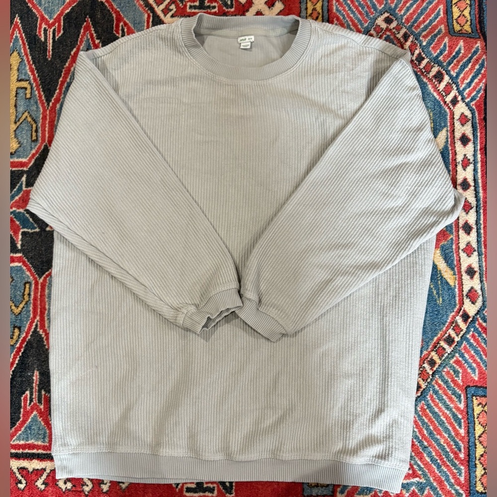 Aerie Gray Crewneck Sweater Soft Cotton Blend